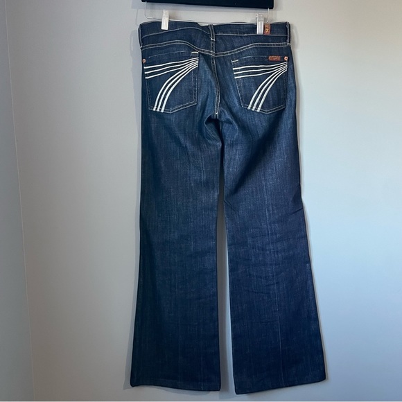 7 For All Mankind Dark Blue Flare Jeans - Picture 8 of 13